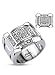 Stainless Steel Micro Paved Multi Clear Simulated Diamond Band Ring with Arced Top & Bottom Design, Width 18MM - Crazy2Shop