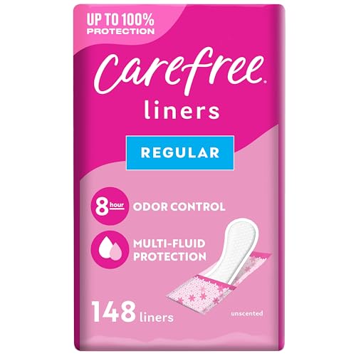 Carefree Panty Liners, Regular Liners, Wrapped, Unscented, 148ct