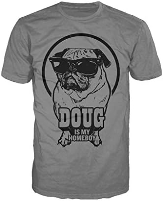 Doug the Pug Homeboy Official Men's T-Shirt (Charcoal Grey) (XX-Large)