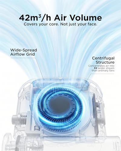 Ventilateur de trail, ventilateur de taille à clipser, comprend 1 batterie rechargeable de 4 Ah, ventilateur personnel turbo de 15 m/s, ventilateur de refroidissement portable mains libres