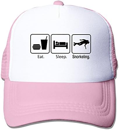 HUGuN Eat Sleep Snorkeling Caps Pink One Size