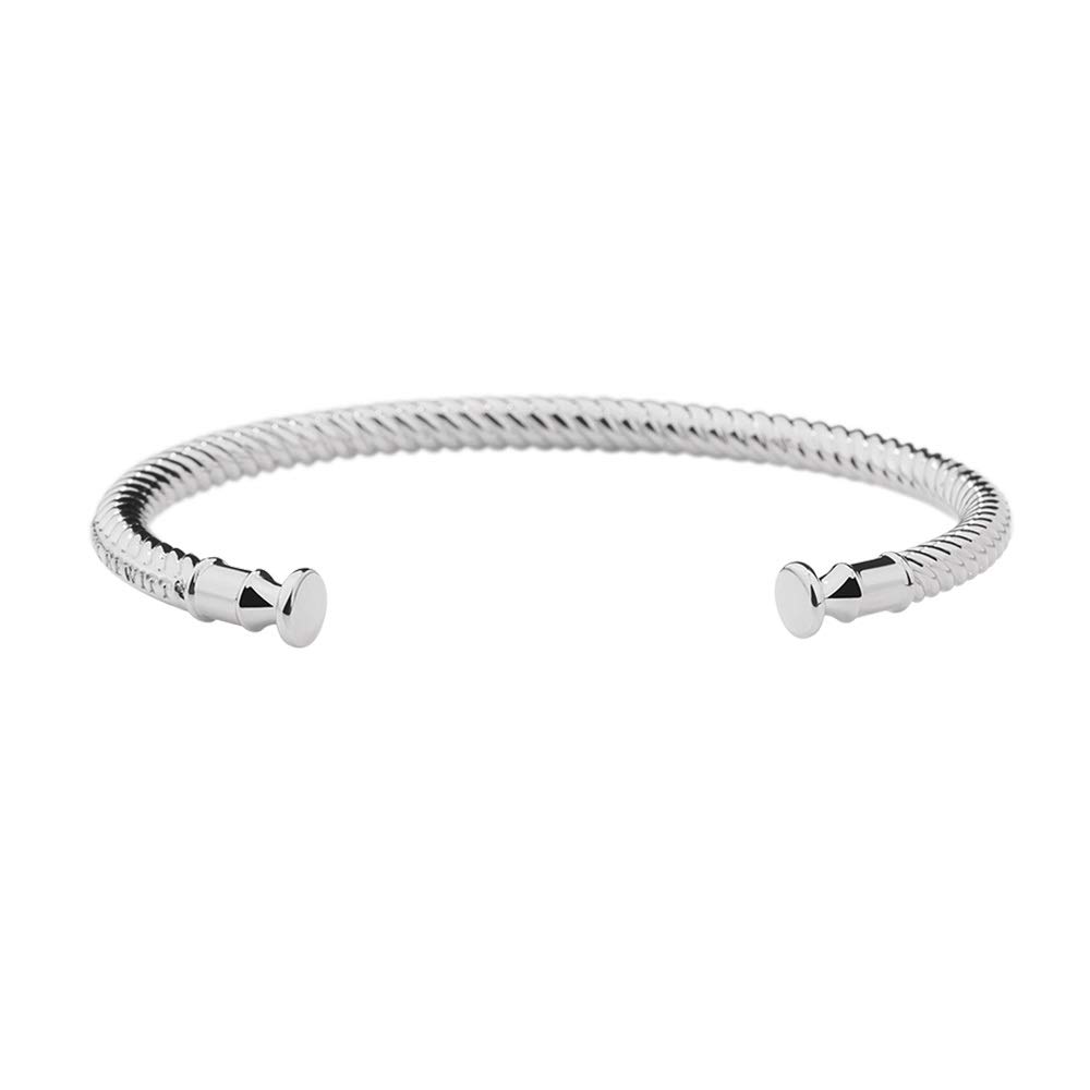 PAUL HEWITT ROCUFF Bangle Bracelet for Women - Silver Womens Bracelets with Braided Sail Rope Design, Nautical Jewellery for Women