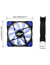 conisy 4.7 inch   Sleeve Bearing 32 Luz LED 120 mm Silent Color luz de escape Caso ventilador para computadora casos