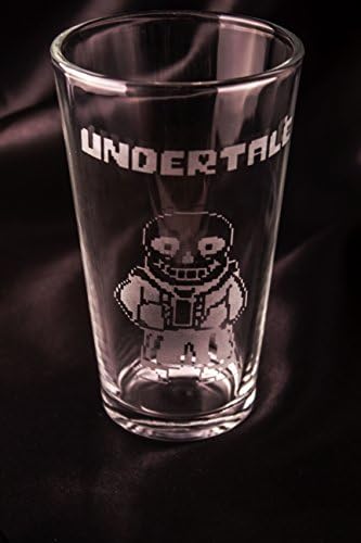 Undertale Pint Glass - Sans Sprite with Logo