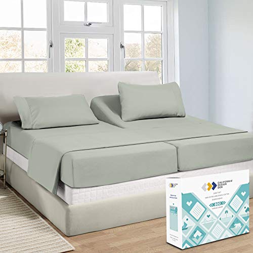 CALIFORNIA DESIGN DEN Authentic Soft Split King Sheets, 800 Sateen 100