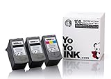 YoYoInk Remanufactured Ink Cartridges Replacement for Canon PG 40 & CL 41 (2 Black, 1 Color) (Ink Level Display Indicator)