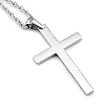 Sirius Jewelry Mens Fashion Gift Crucifix Cross Stainless Steel Pendant Necklaces with Gift Box