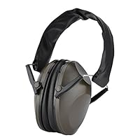 Tosuny Electronic Shooting Earmuff, Foldable Anti-Noise Electronic Safety Ear Muffs Hearing Protection Earmuffs, 30 NRR, Ideal for Outdoor Hunting or Shooting Training(Army Green)