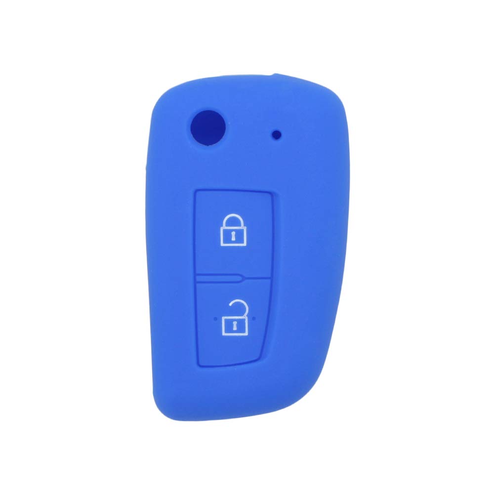 BROVACS Silicone Cover Protector Case Holder Skin Jacket Compatible with NISSAN 2 Button Remote Flip Key Fob CV9503 Deep Blue