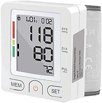 Automatic Wrist Blood Pressure Monitor FDA Approved Digital Blood Pressure Cuff with 2 User Memory Storage LCD Displaying Pulse Hypertension Measurement