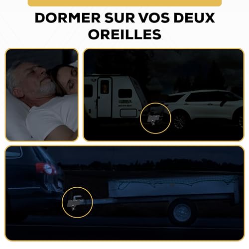Strong and Improved Universal Trailer Lock - High Quality Durable Over Time Lock - Free Tow Ball Cover - Trailer Lock Motorcycle, Caravan, Car Hitched and Unhitched
