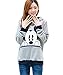 Vakind Women Girl Cute Mickey Minnie Mouse Ear Sweater Shirt Jumper Hoodie Coat (L=US12, Gray)