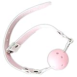 Wandafull Pink Leather Pink Ball Breathable Ball Gag Pouch Harness Breathable Sex Toy Breathable Fantasy