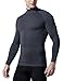 TSLA CLSL Men's Thermal Wintergear Compression Baselayer Mock Long Sleeve Shirt, Zet Zero Winter(t32) - Charcoal, Medium