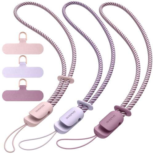SURPHY Mobile Phone Lanyard, 3 Pack Adjustable, Compatible with Phone Case for iPhone/Samsung/Airpods and More | Set de Correas de Muñeca con Parche Resistente, Diseño Antirrobo Compatible con Móviles, Cámaras y Dispositivos USB