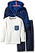 Nautica Boys' Three Piece Fleece Set with Long Sleeve Tee, Hoodie and Denim Jean