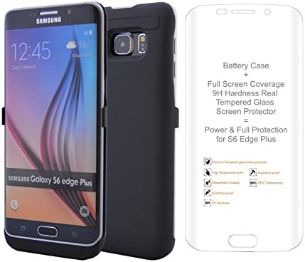 Galaxy S6 Edge Plus Battery Case, ZgearZ 5200 mAH Extended Power Charger. Tempered Screen Protector included. Use this external rechargeable charging pack as Samsung S6 Edge Plus Backup Batteries