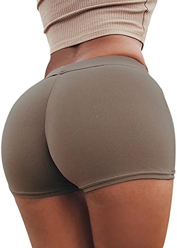 WmcyWell Womens Underwear Fitness High Stretch Butt Lifter Control Panties Shorts Brown M