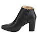Chase & Chloe Sam-1Women's Side Zipper Block Heel Ankle High Booties (8.5, Black)