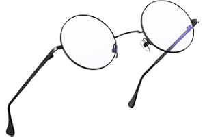 Yvey Unisex Stylish Round Blue Light Blocking Glasses for Women and Men - Retro Circle Eyeglasses Anti-Eyestrain