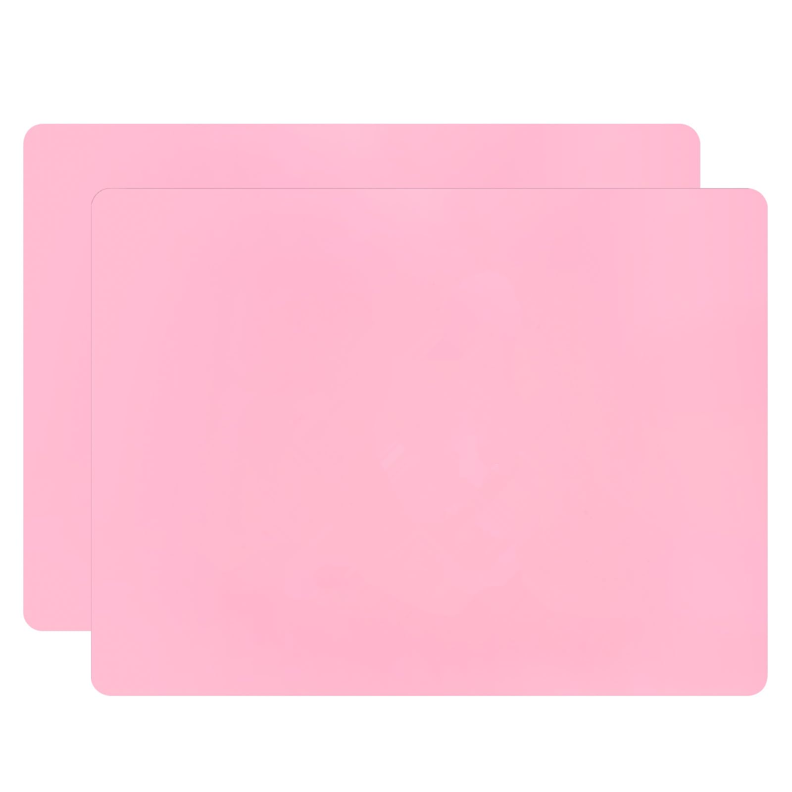 Silicone Placemats for Kids,2pcs Table Mat,Non Slip, Heat Resistant, Nonstick Pastry Mats Countertop Worktops Protection,Dishwasher Safe,Toddlers Portable Food Mat,40 x 30 cm -Bunny Pink — image 1