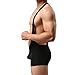 YiZYiF Men's Jockstrap Bodysuit Soft Thin Freestyle Wrestling Singlet Underwear Black Medium