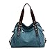 Fansela(TM Womens Simple Cool Graffiti Canvas Handbag Crossbody Tote Bag (Blue)