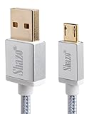 Shazo Micro USB Cable, 3ft Premium Braided Micro USB Cable High Speed USB 2.0 A Male to Micro B Sync/Charging Cables 10000+ Bend Lifespan for Samsung, HTC, Motorola, Nokia, Android Smartphones, PS4