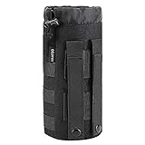 Haafoo Molle Water Bottle Pouch, 1000D Nylon Tactical Molle Water Bottle Holder Tactical Water Bottle Pouch Bottom Mesh Lining Hydration Carrier for Camping, Climbing, Cycling, Hiking, Travelling