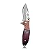 KUBEY Hunting Folding Knife Damascus Steel Blade Thumb Open Gentlemans Pocket Knife for Outdoor Camping Tactical Survival Tool(#DM082-Rosewood handle)