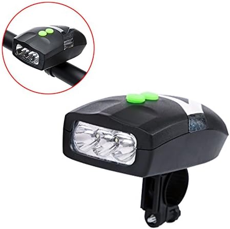 ASOSMOS Bike Lights, 3 LED Bicycle Front Head Light Lamp + Electronic Bell Horn,Perfect For Road, Racing & Mountain Bicycles and Night Cycling Safety