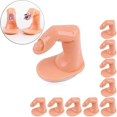Hisight Manicure Print Tool DIY Practice Fake Finger Practice Model For Hand Nail Art Training Display Decoration Tool 10 Pcs (10ocs)