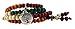 Four Color Wood Prayer Beads Wrap Bracelet with Removable Charm (Tree of Life)