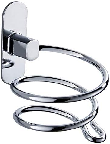 Fmissyao Stainless Steel Hair Dryer Rack, Spiral Blower Stand, Wall Mount, Chrome, for Barber Shop, Hotel, Shower Room, etc.