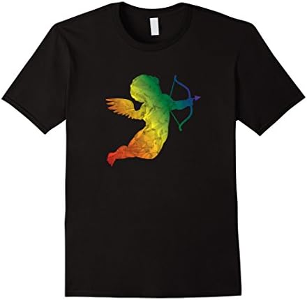 Mens Rainbow Textured Cupid Costume Arrow Bow Wings Statue  2XL Black