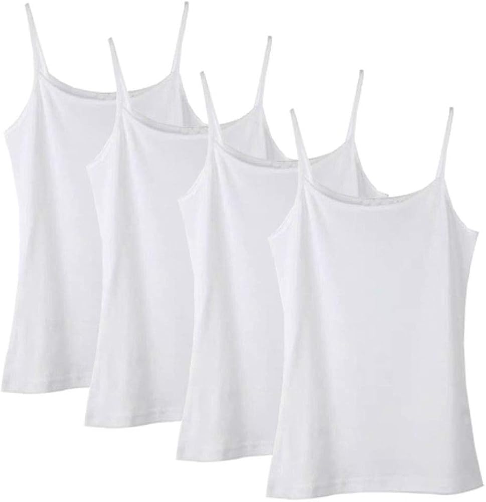 Anktry 2-8 Years Little Girls Solid Colors Soft Camisole Undershirts 4 Pack Kids Comfort Breathable Tank Tops: Clothing