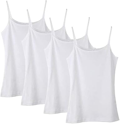 Anntry 2-8 Años Niñas Colores Sólidos Camisas de Suave Camisas 4 Pack Niños Cómodos Camisetas Sin Mangas Respirables: Amazon.es: Ropa y accesorios