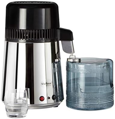 ViaFosa Water Distiller with Polycarbonate Jug, distills in 3 Hours! No Filters Necessary