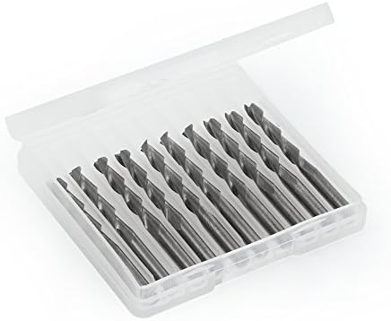 10PCS 3.175x17mm Carbide End Mill Engraving Bits, Router Bit Milling Tool Cutter Drill Bit Tools