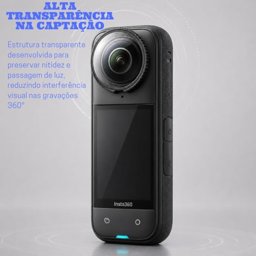 Protetor de Lente 360 X5 Premium Kit 2 Peças, Lens Guard Transparente Antiarranhão para Câmera 360 X5