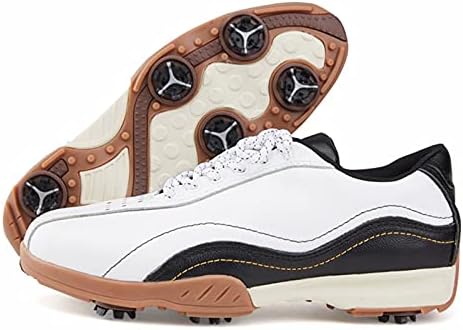 Men’s Golf Shoes – with Movable Spikes Wear-Resistant and Stable Waterproof Sports Shoes with Non-Slip Soles, Suitable for Ball Sports and Outdoor Fitness