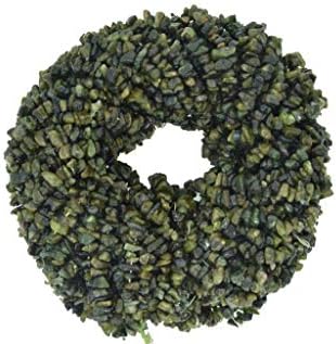 ShreeCrystalsBeads Natural Green Tourmaline Gemstone Chips Beads for Jewelry Making Free Form Shape, Green Tourmaline Chips, 2 Strands Each of 34" Length