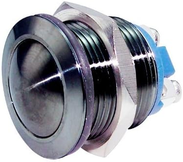 Aababuy 112v 19mm Black Open No N/o Push Button Switch Momentary Metal Round 3a/250vac