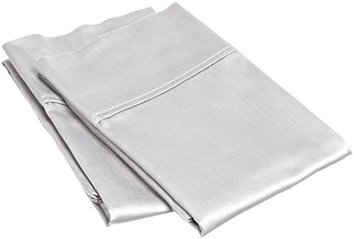 Hotel Quality 2-Pc-Pillow-Cover 800 Thread Count Dust Mite Resistant Solid Pattern 100% Egyptian Cotton (Queen 20" x 30" (50 x 76 cm), Silver Grey)