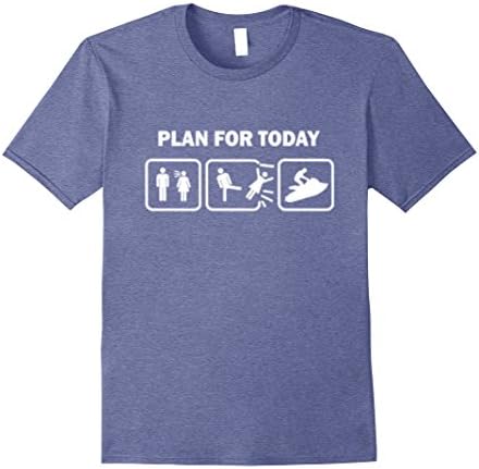 Men's Plan for today Funny jetski tshirt XL Heather Blue