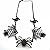 Bersense Fashion Jewelry Punk Style Red Spider Princess Black Necklace
