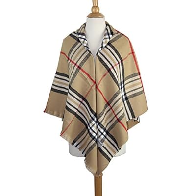 Achillea Long & Wide Giant Check Plaid Cashmere Feel Winter Warm Scarf Shawl Wrap Achillea Long & Wide Giant Check Plaid Cashmere Feel Winter Warm Scarf Shawl Wrap