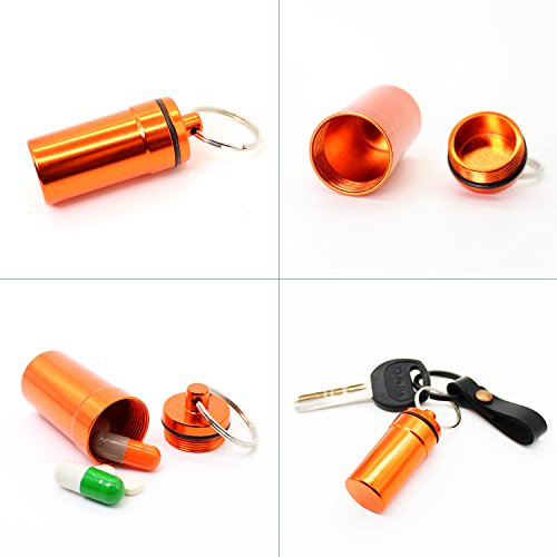 PPFISH 3 PCS Military Grade Air-Tight EDC Accessory Case, Pill Fob Capsule Keychain, Waterproof Match Case Battery Holder, Outdoor Survival Storage Metal Container Dry Box - Thumbnail 5