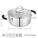 Mr Rudolf Cooking Pot, 2 Quart Dutch Oven with Lid,Stainless Steel Pot with 2 Handles,Dishwasher Safe Cooking Healthy Cookware