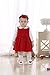 First Birthday Girl Party Dresses Baby Clothing Set Corduroy Dress, Bodysuits and Headband 1st Birthday Outfits (3-6M, Red)